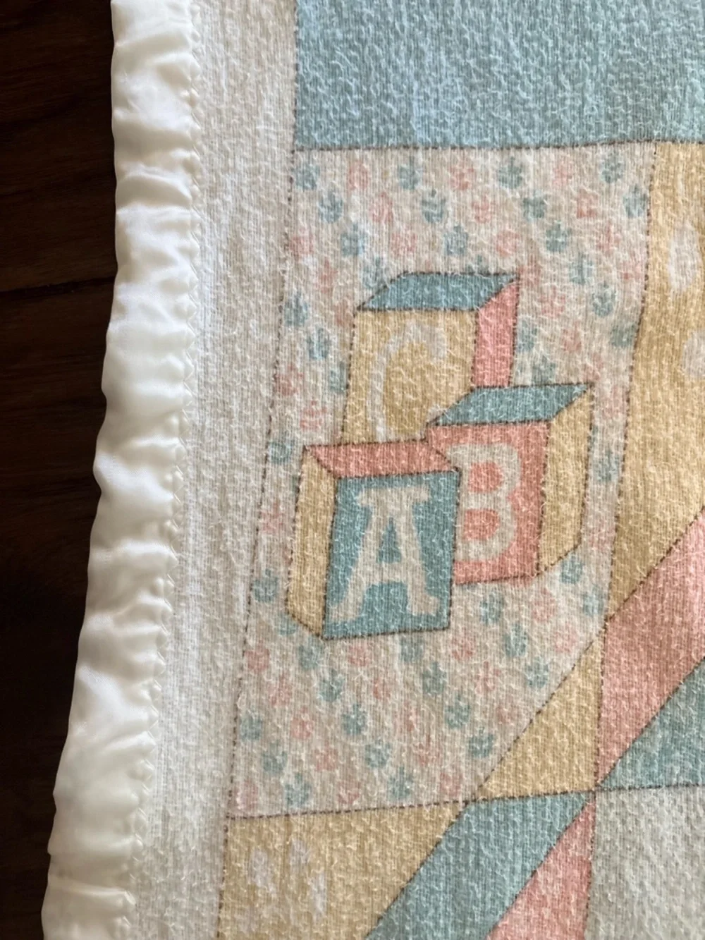 Riegel blanket 36x50 Baby nursery Blanket- satin trim- 100% cotton- Made in USA